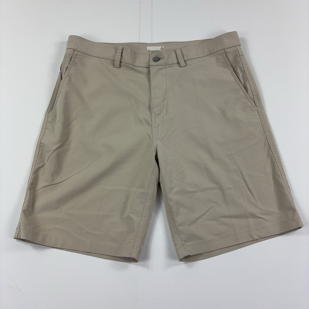 Tasc Performance Shorts Mens 35 Beige Bamboo Stretch Chino 11 Inseam Casual